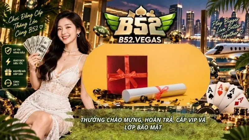 Thưởng chào mừng, hoàn trả, cấp VIP và lớp bảo mật